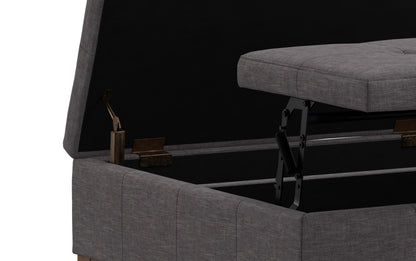 Slate Grey Linen Style Fabric | Dover Lift Top Coffee Table Storage Ottoman