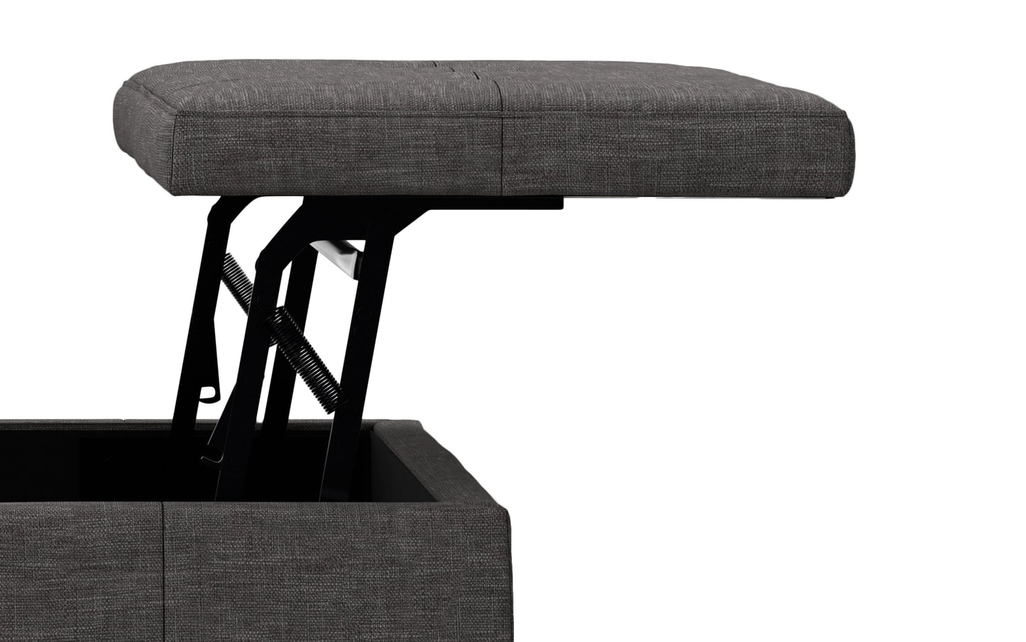 Slate Grey Linen Style Fabric | Dover Lift Top Coffee Table Storage Ottoman