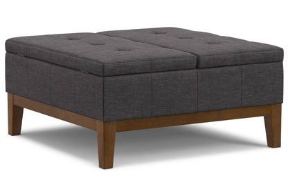 Slate Grey Linen Style Fabric | Dover Lift Top Coffee Table Storage Ottoman