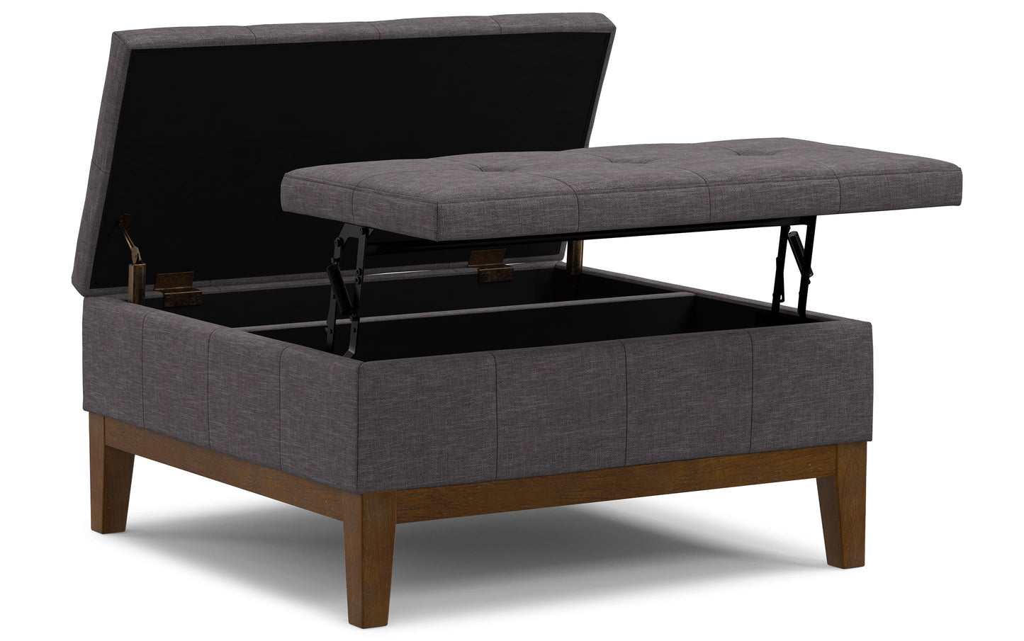 Slate Grey Linen Style Fabric | Dover Lift Top Coffee Table Storage Ottoman