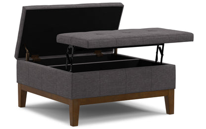 Slate Grey Linen Style Fabric | Dover Lift Top Coffee Table Storage Ottoman