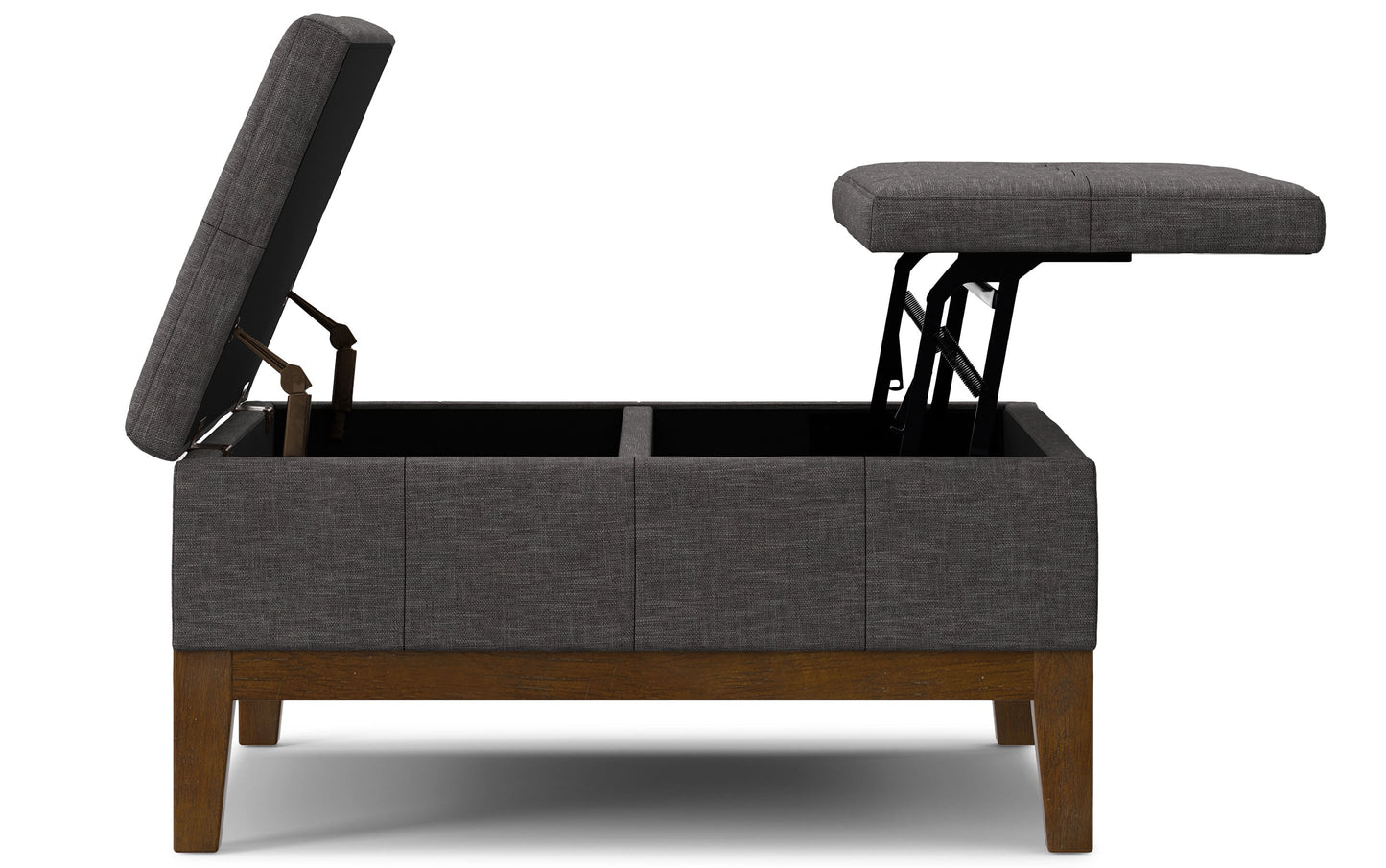Slate Grey Linen Style Fabric | Dover Lift Top Coffee Table Storage Ottoman