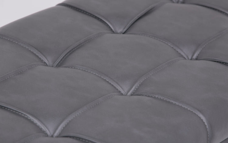 Stone Grey Vegan Leather | Dover 3 piece Vegan Leather Storage Ottoman