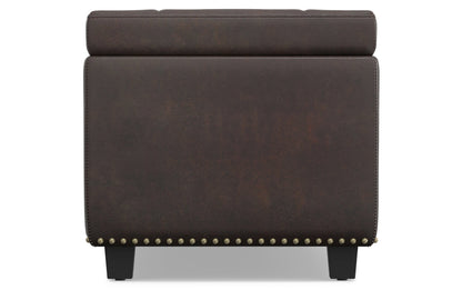 Distressed Brown Distressed Vegan Leather | Hamilton Vegan Leather Storage Ottoman