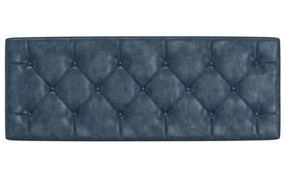 Denim Blue Vegan Leather | Hamilton Large Storage Ottoman Bench