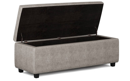 Distressed Grey Distressed Vegan Leather | Hamilton Vegan Leather Storage Ottoman