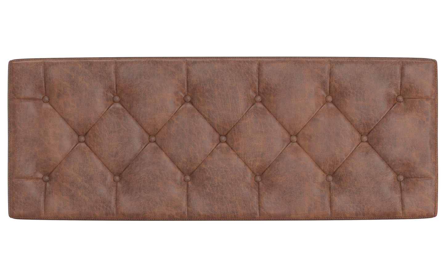 Distressed Umber Brown Distressed Vegan Leather | Hamilton Vegan Leather Storage Ottoman