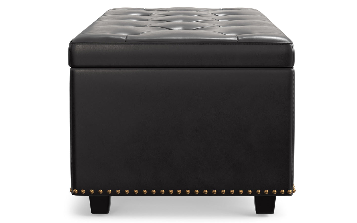 Tanners Brown Vegan Leather | Hamilton Lift Top Storage Ottoman in Vegan Leather