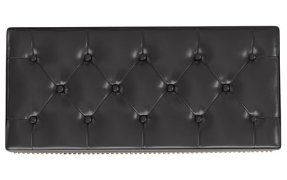 Tanners Brown Vegan Leather | Hamilton Lift Top Storage Ottoman in Vegan Leather