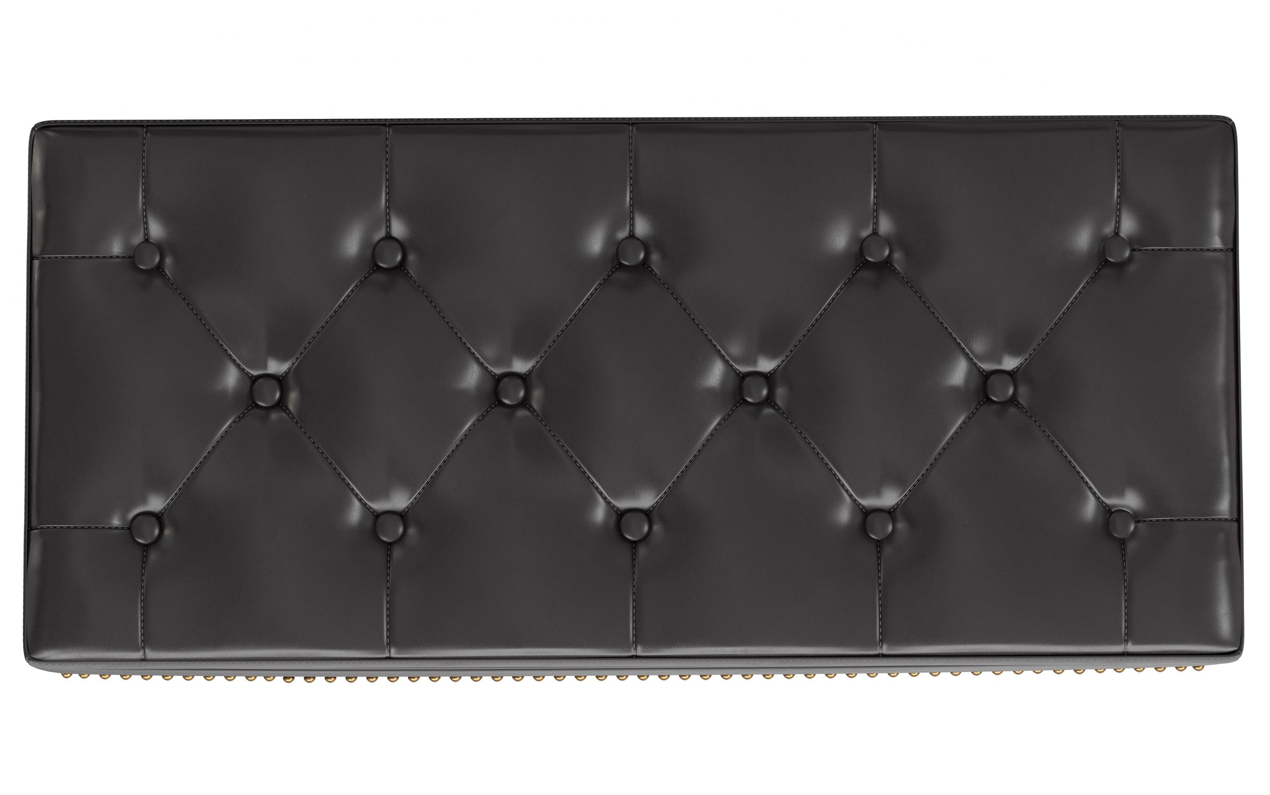 Tanners Brown Vegan Leather | Hamilton Lift Top Rectangular Storage Ottoman