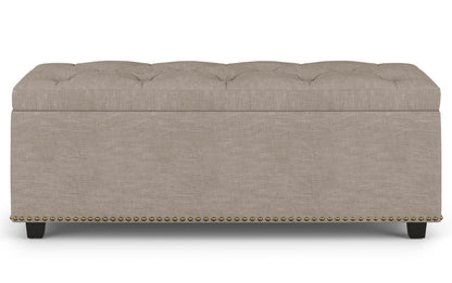 Natural Linen Style Fabric | Hamilton Lift Top Rectangular Storage Ottoman