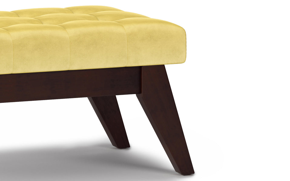 Dijon Yellow | Draper Ottoman Bench in Velvet Fabric