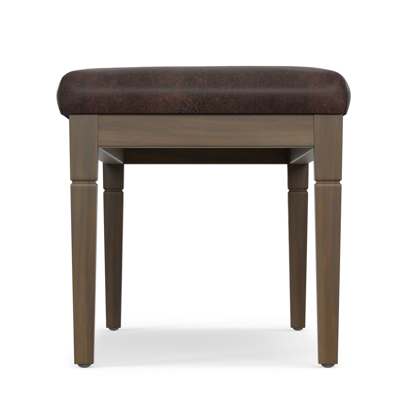 Distressed Brown Distressed Vegan Leather | Waverly Tufted Ottoman Bench