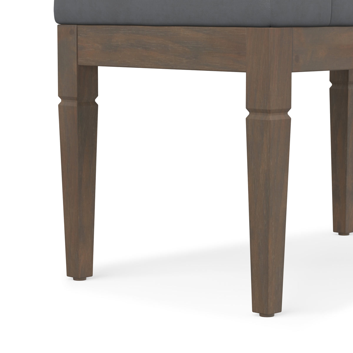 Stone Grey Vegan Leather | Waverly Small Tufted Ottoman Bench in Vegan Leather