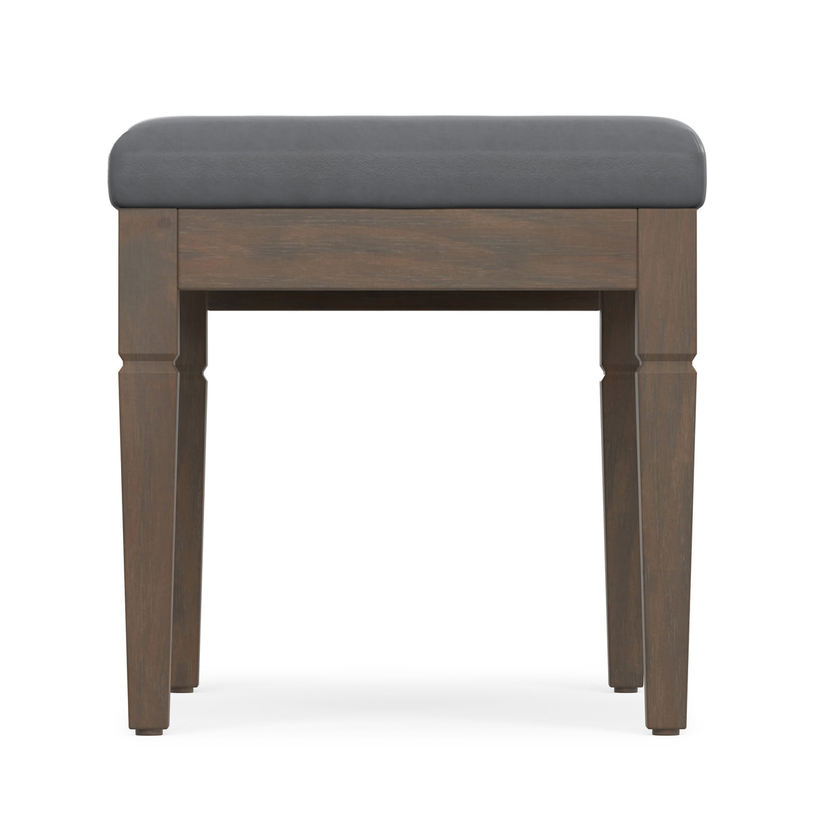 Stone Grey Vegan Leather | Waverly Small Tufted Ottoman Bench in Vegan Leather