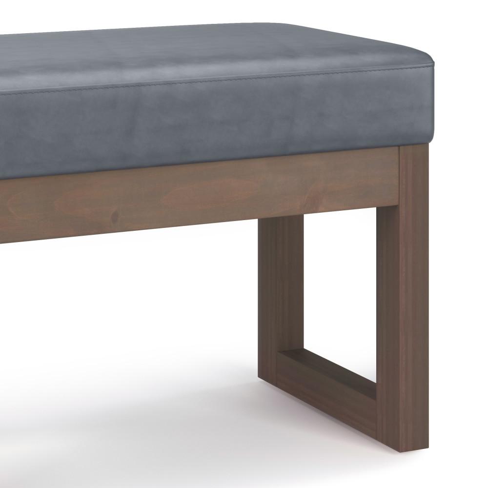 Stone Grey Vegan Leather | Milltown Footstool Small Ottoman Bench