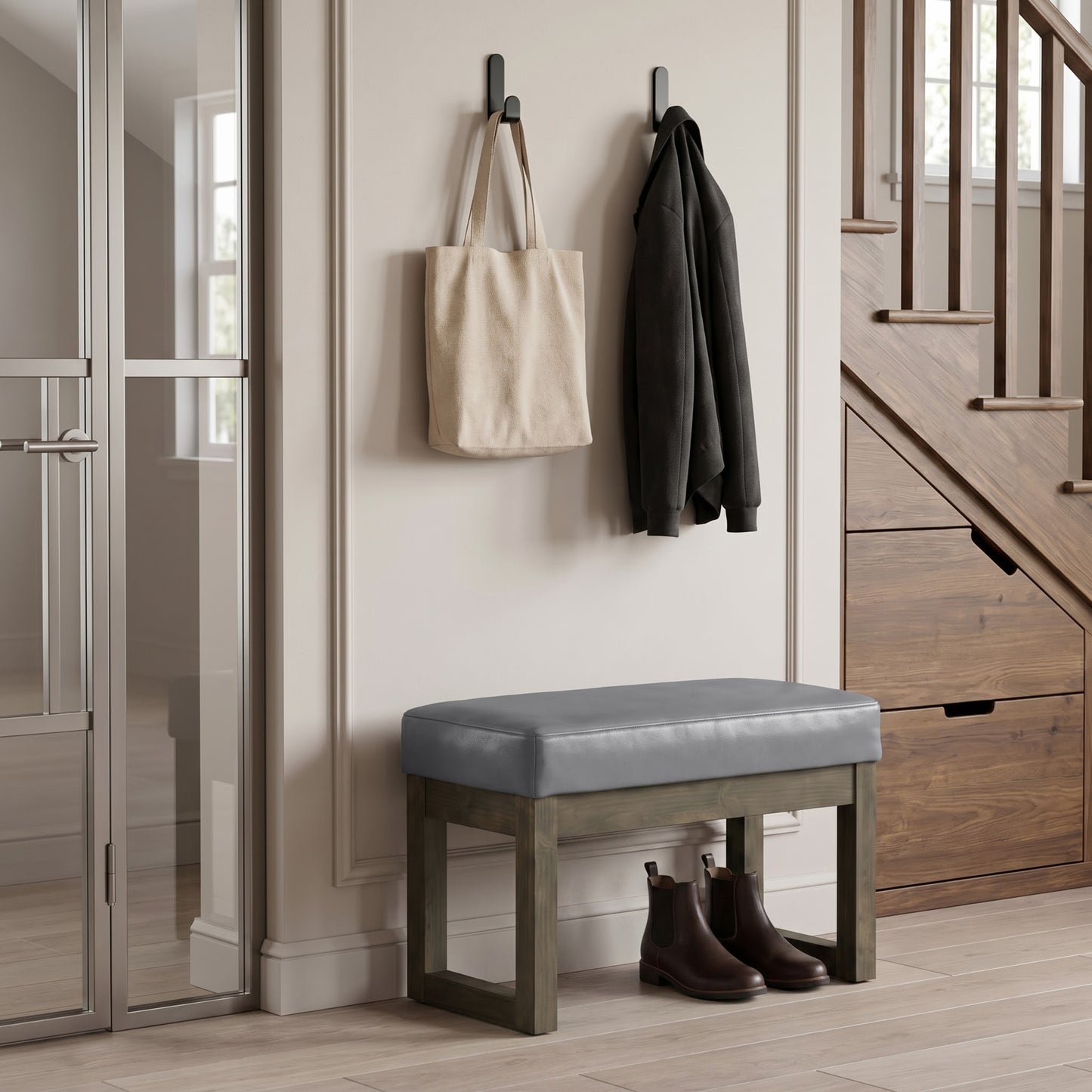 Milltown Small Ottoman Bench in Vegan Leather