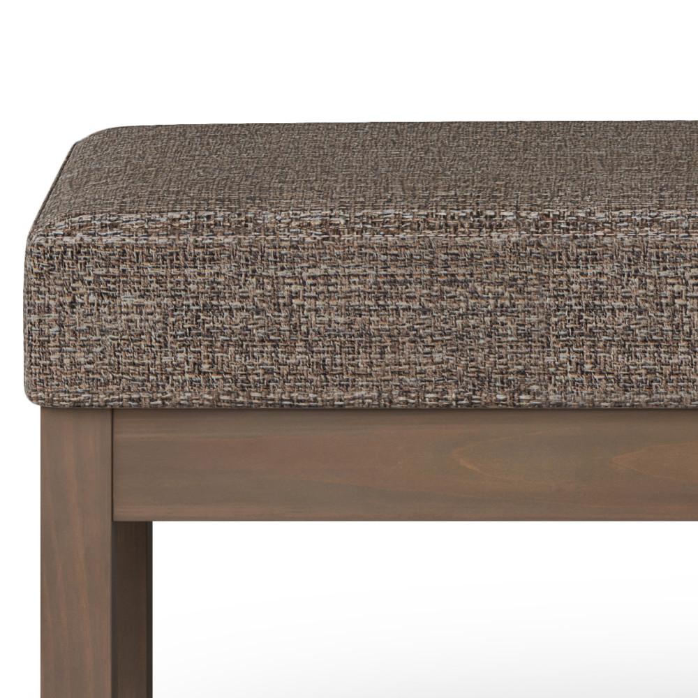 Mink Brown Tweed Style Fabric | Milltown 44 inch Large Ottoman Bench in Linen Style Fabric
