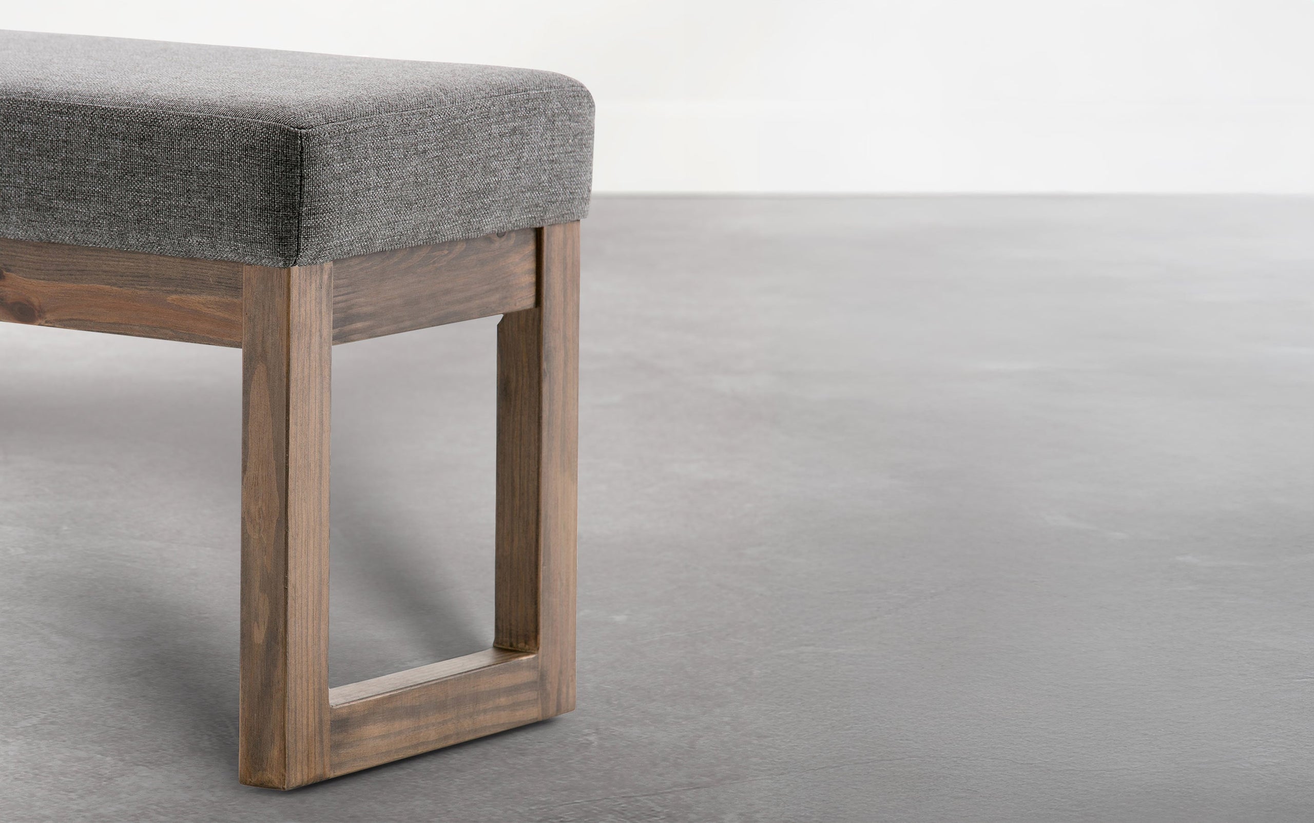 Parisian Grey Linen Style Fabric | Milltown Large Ottoman Bench in Parisian Grey