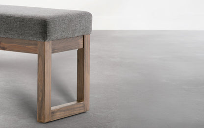 Parisian Grey Linen Style Fabric | Milltown Large Ottoman Bench in Parisian Grey