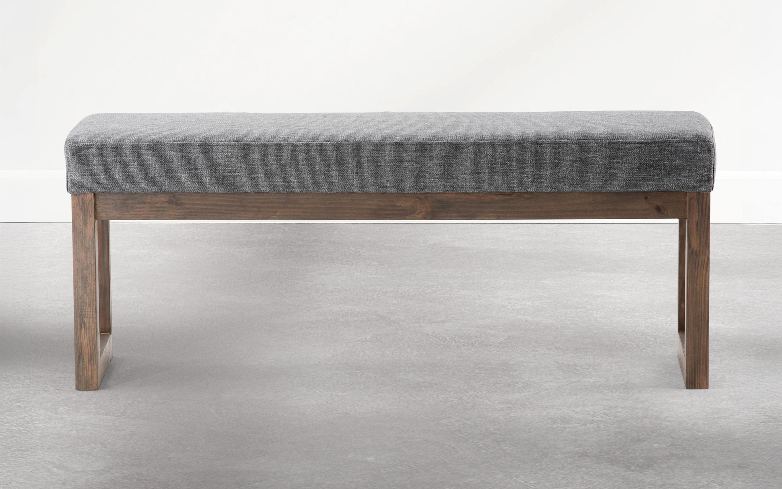 Parisian Grey Linen Style Fabric | Milltown Large Ottoman Bench in Parisian Grey