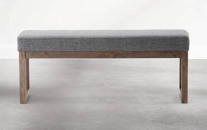 Parisian Grey Linen Style Fabric | Milltown Large Ottoman Bench in Parisian Grey