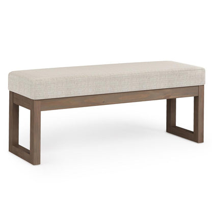 Platinum Tweed Style Fabric | Milltown Large Ottoman Bench in Tweed