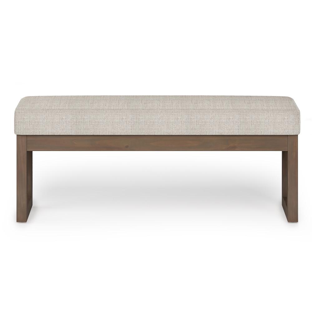 Platinum Tweed Style Fabric | Milltown Large Ottoman Bench in Tweed