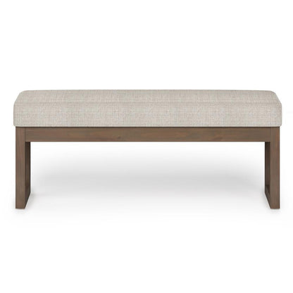 Platinum Tweed Style Fabric | Milltown Large Ottoman Bench in Tweed
