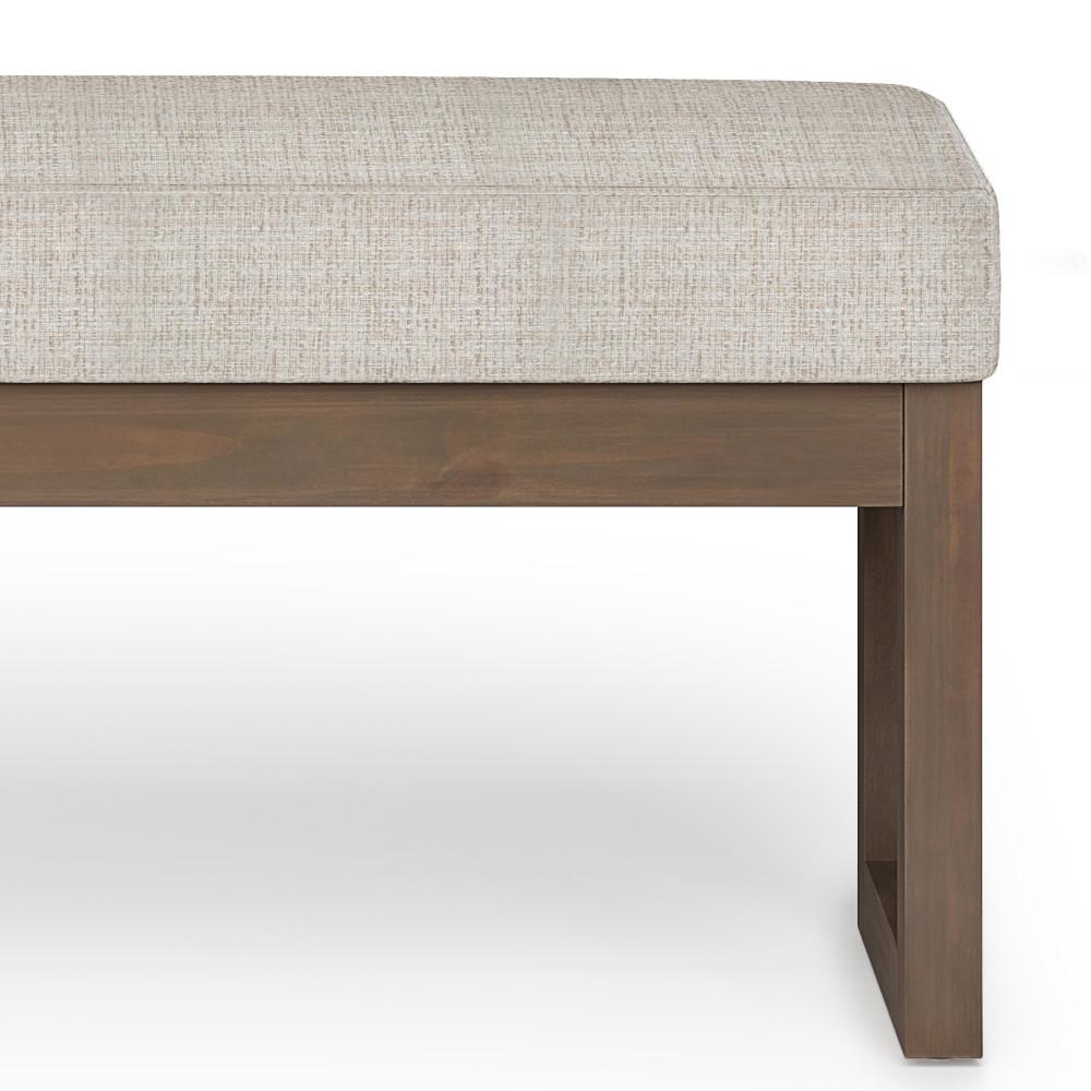 Platinum Tweed Style Fabric | Milltown Large Ottoman Bench in Tweed