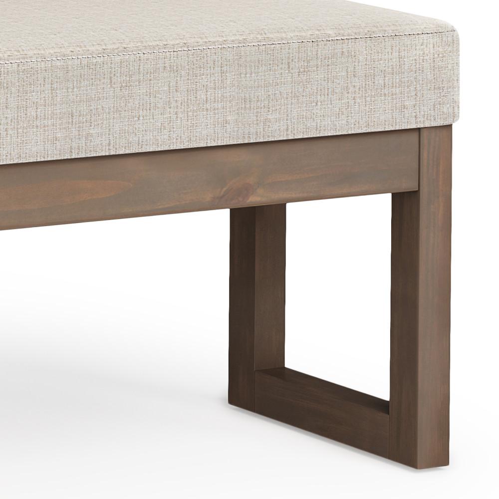 Platinum Tweed Style Fabric | Milltown Large Ottoman Bench in Tweed