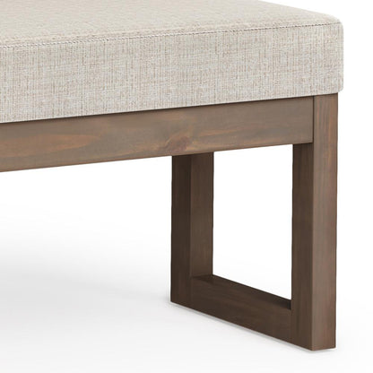 Platinum Tweed Style Fabric | Milltown Large Ottoman Bench in Tweed
