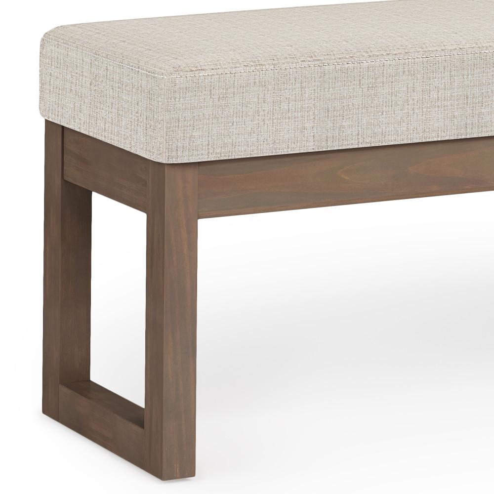 Platinum Tweed Style Fabric | Milltown Large Ottoman Bench in Tweed