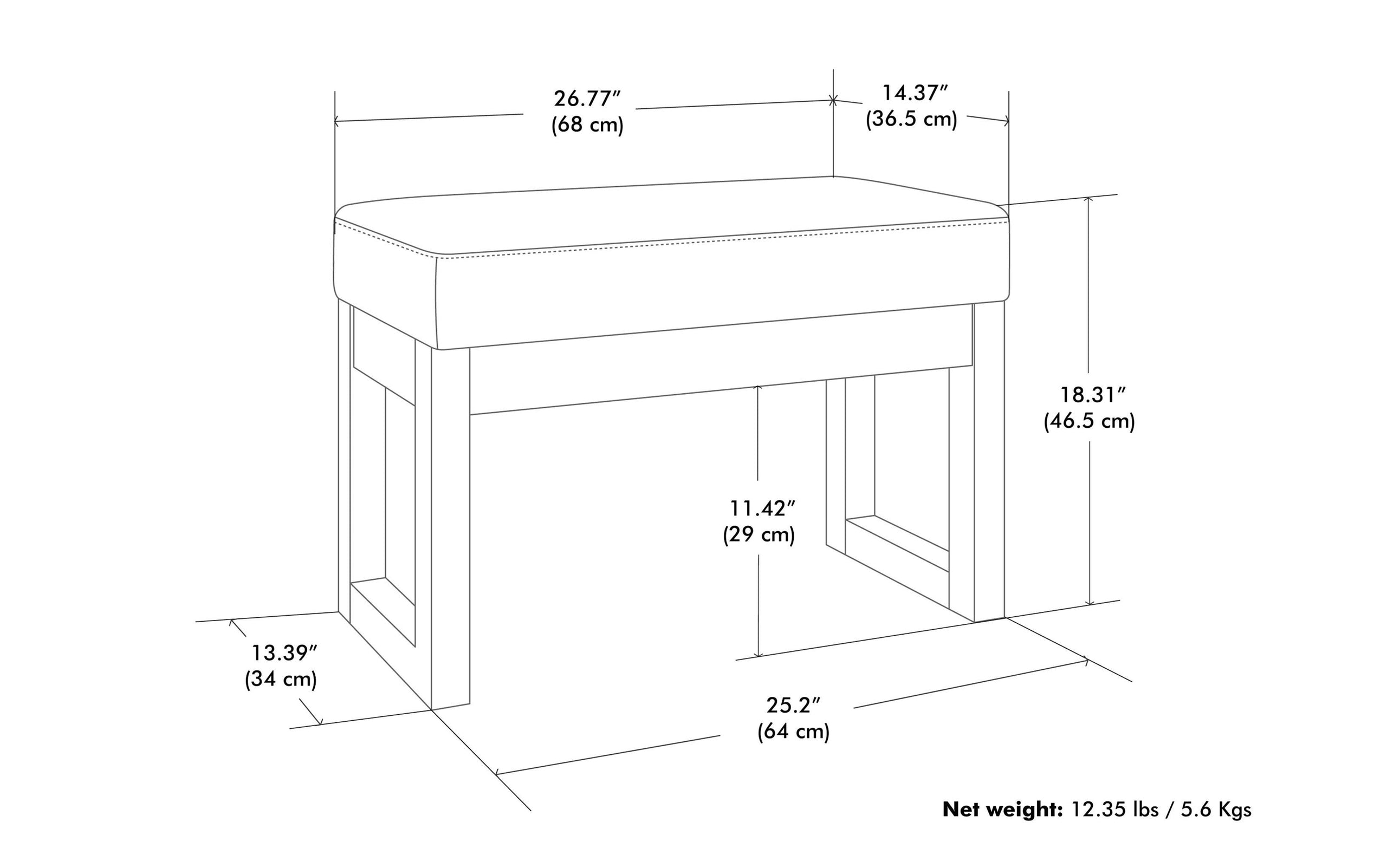 Distressed Dark Brown Distressed Vegan Leather | Milltown Footstool Small Ottoman Bench