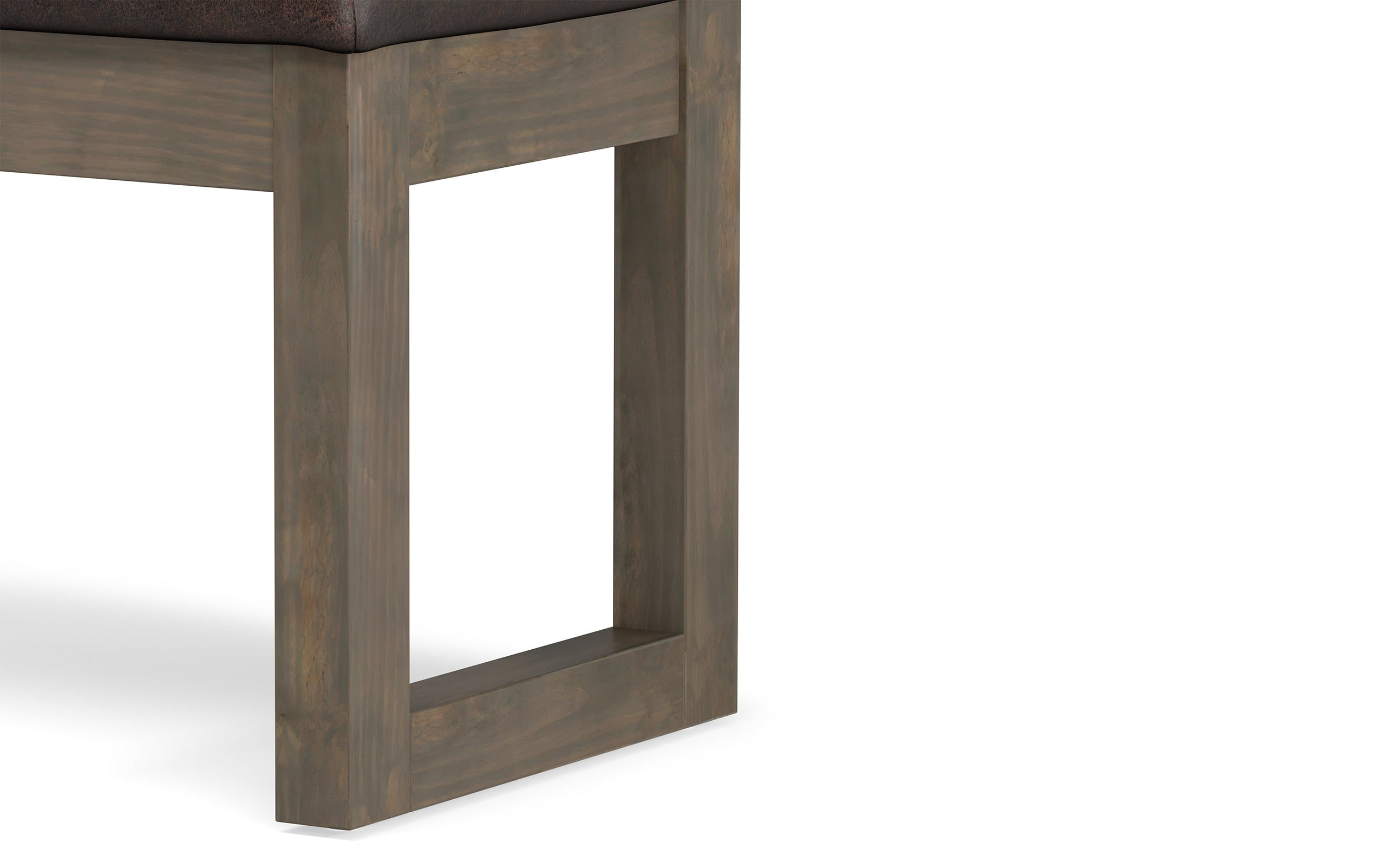 Distressed Dark Brown Distressed Vegan Leather | Milltown Footstool Small Ottoman Bench