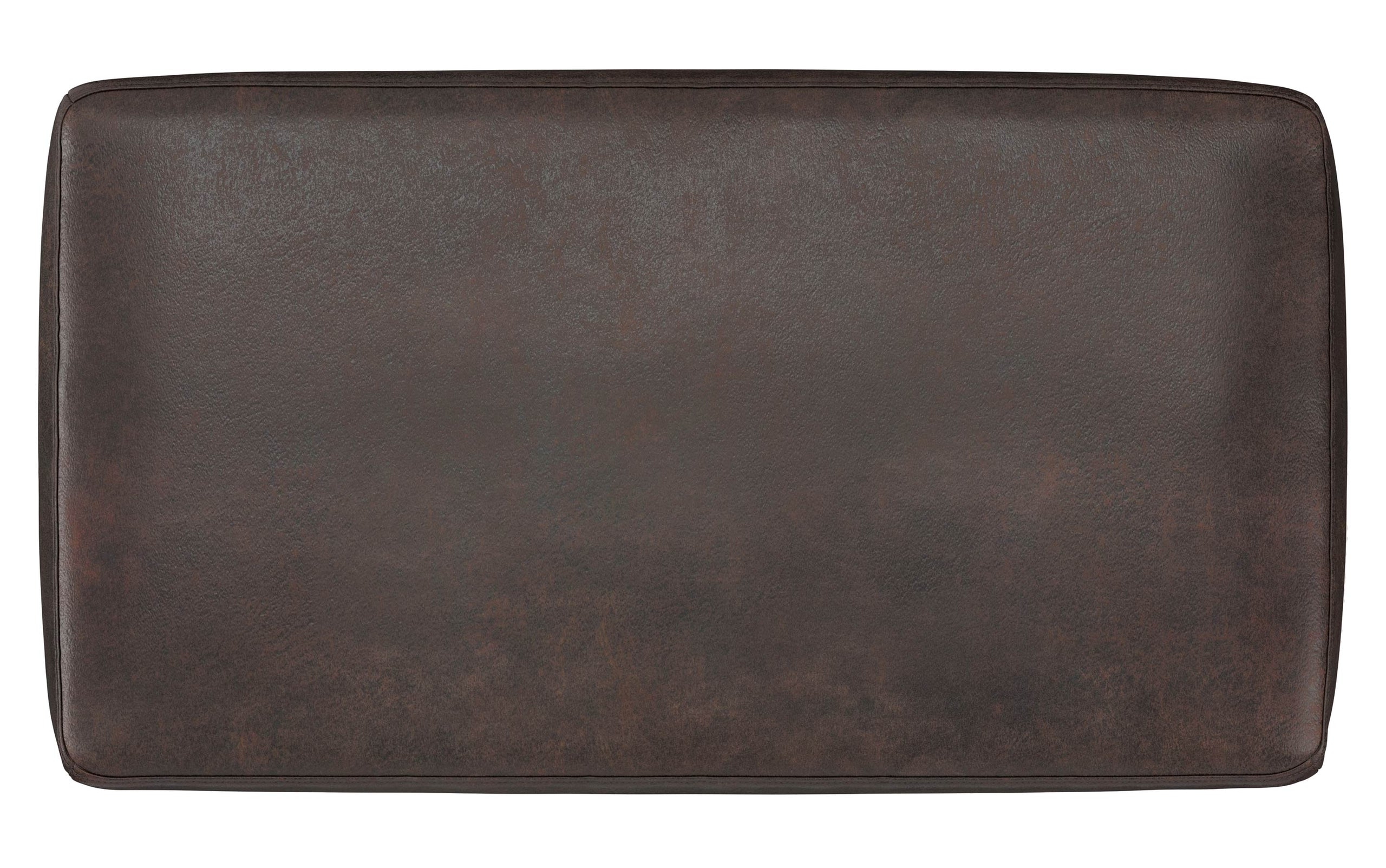 Distressed Dark Brown Distressed Vegan Leather | Milltown Footstool Small Ottoman Bench