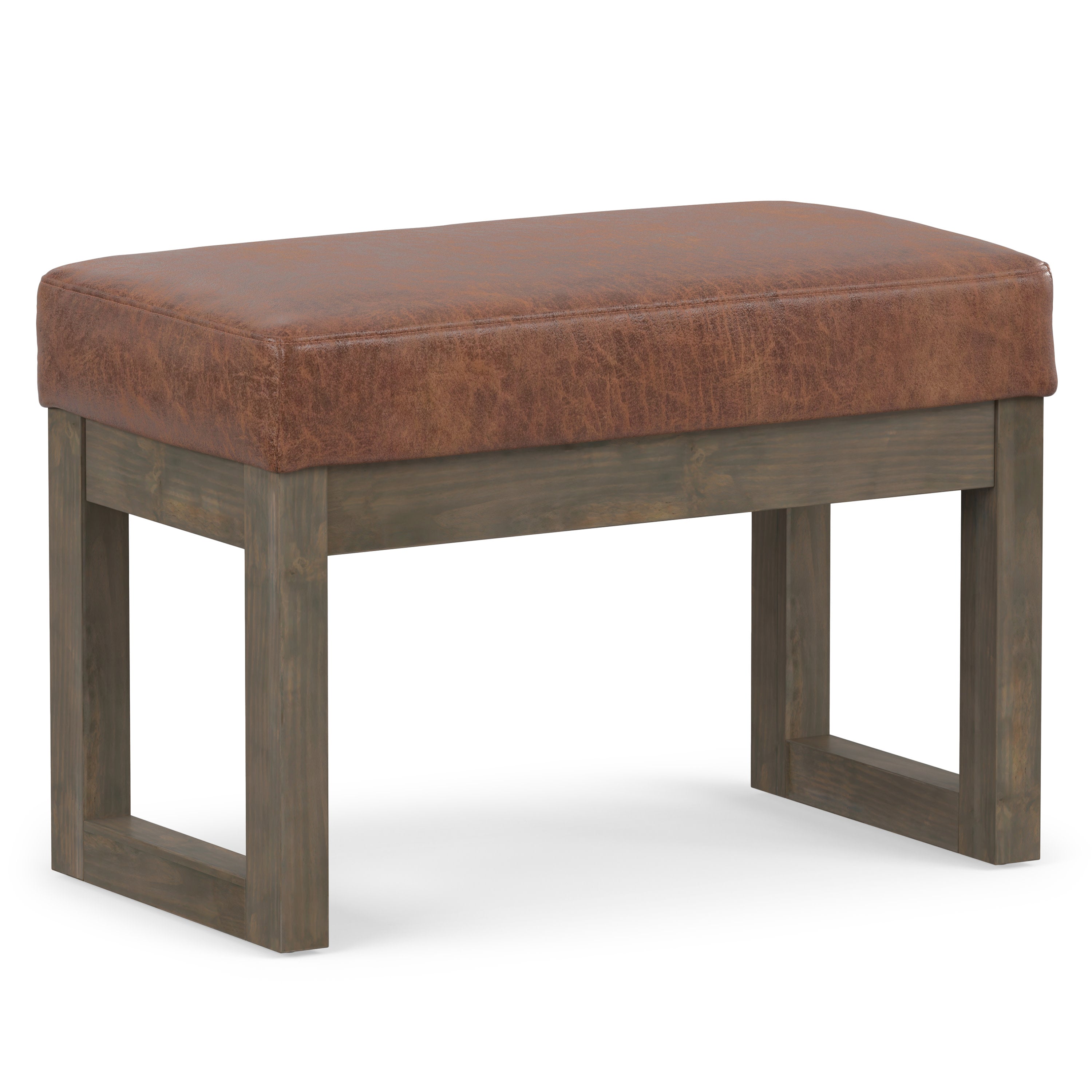 Small Vegan Leather Ottoman | Milltown Small Ottoman Bench