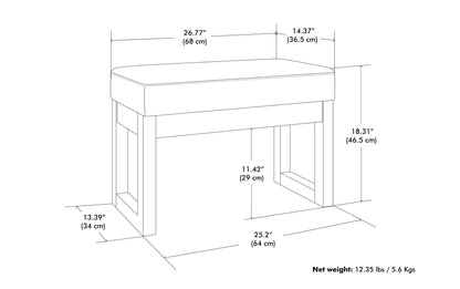 Distressed Grey Taupe Distressed Vegan Leather| Milltown Footstool Small Ottoman Bench