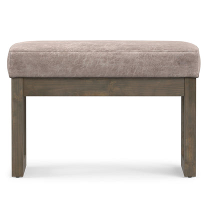 Distressed Grey Taupe Distressed Vegan Leather| Milltown Footstool Small Ottoman Bench