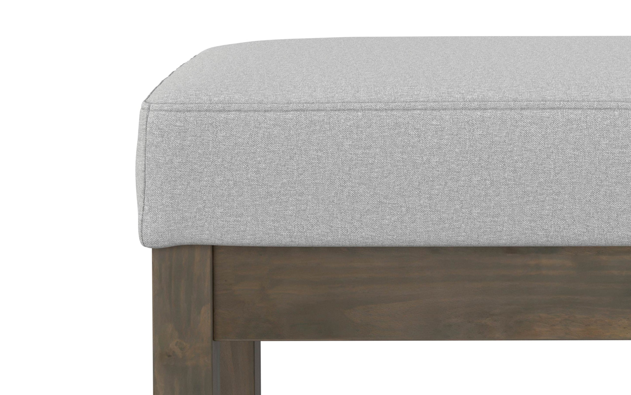 Light Stone Grey Linen Style Fabric | Milltown Small Ottoman Bench in Linen