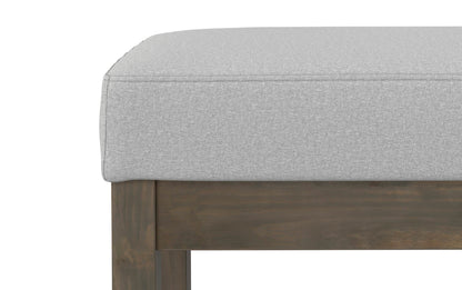 Light Stone Grey Linen Style Fabric | Milltown Small Ottoman Bench in Linen
