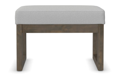 Light Stone Grey Linen Style Fabric | Milltown Small Ottoman Bench in Linen