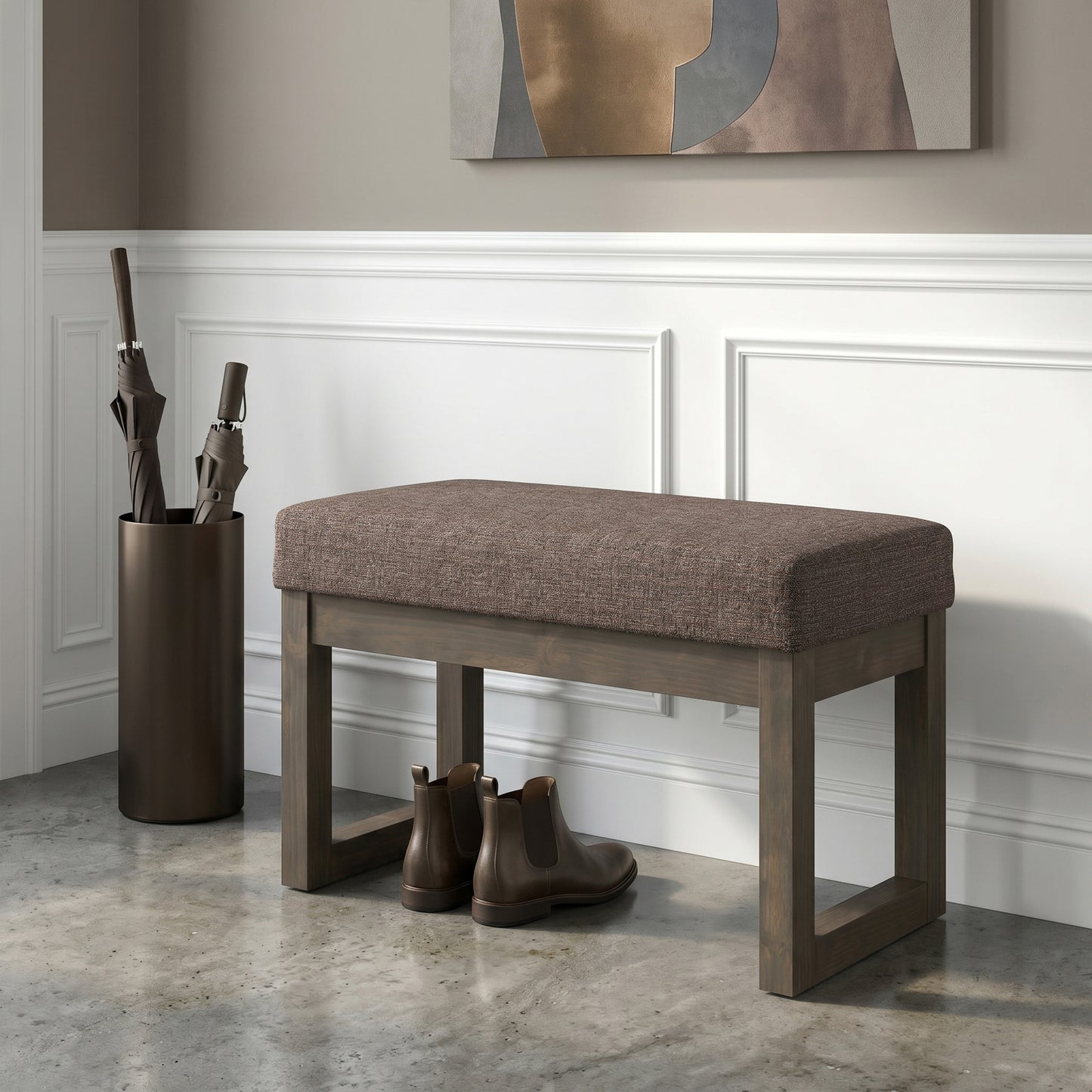 Milltown Small Ottoman Bench in Tweed