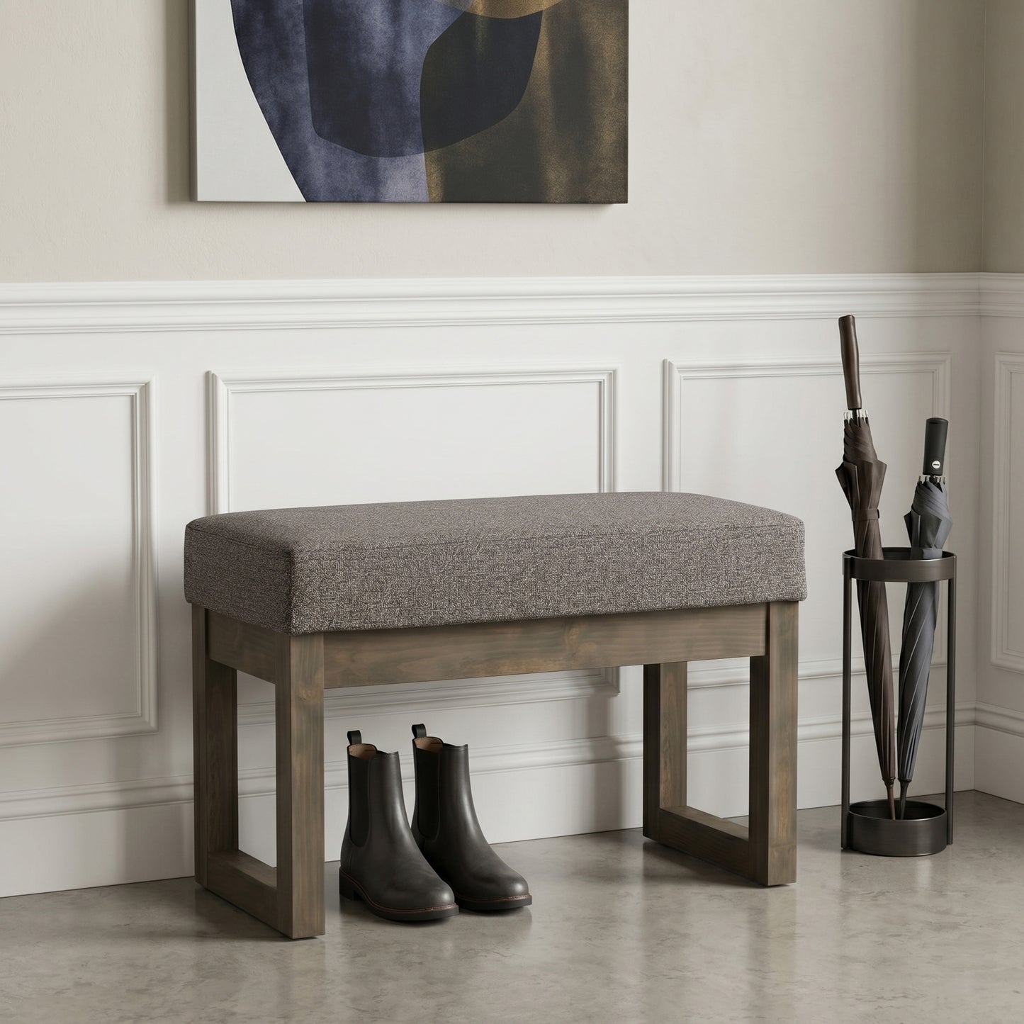Milltown Small Ottoman Bench in Tweed