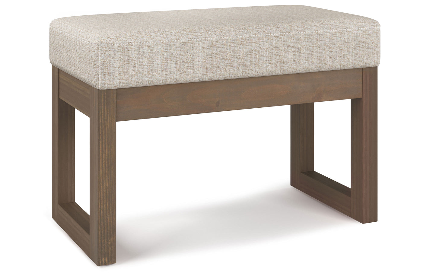 Platinum Tweed Style Fabric | Milltown Footstool Small Ottoman Bench