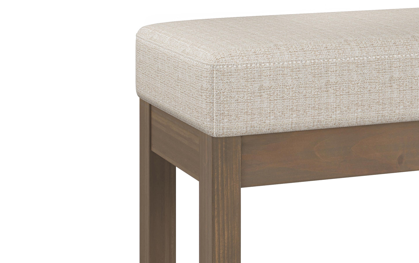 Platinum Tweed Style Fabric | Milltown Footstool Small Ottoman Bench