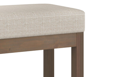 Platinum Tweed Style Fabric | Milltown Footstool Small Ottoman Bench