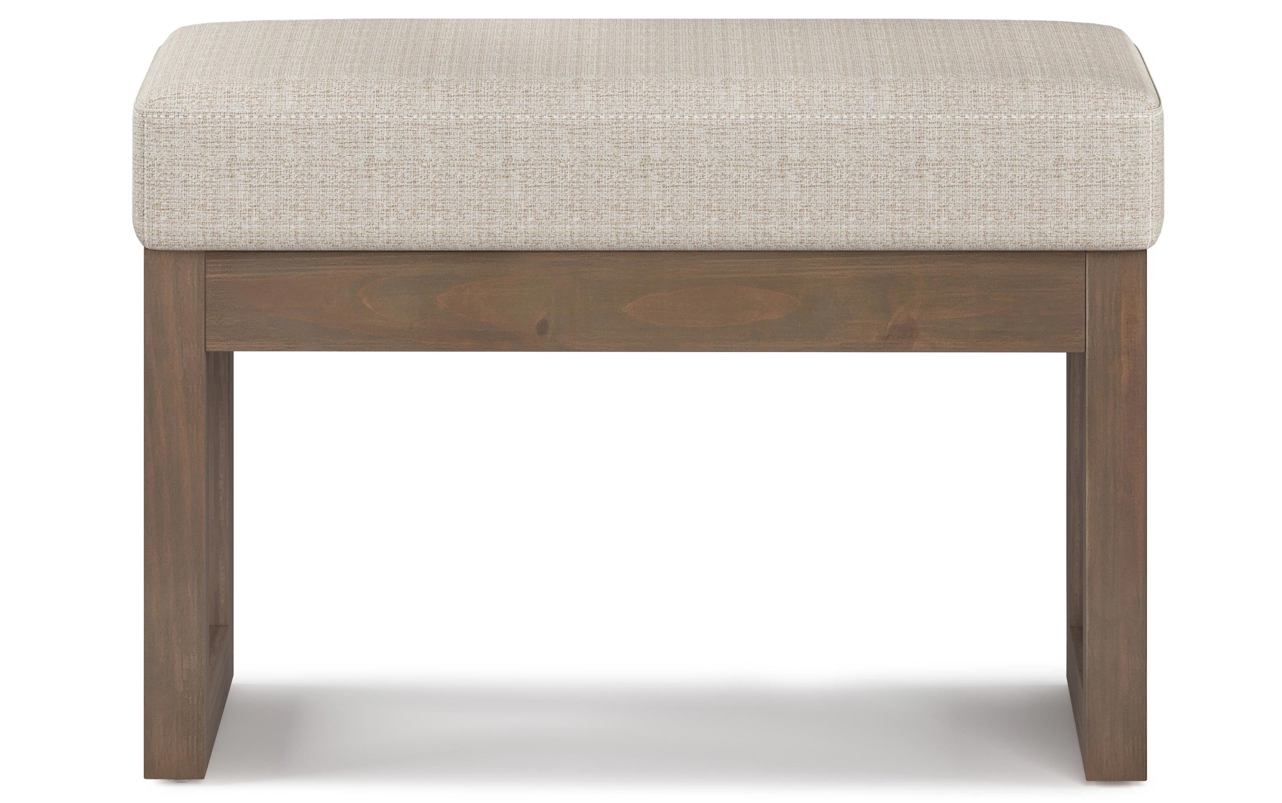 Platinum Tweed Style Fabric | Milltown Footstool Small Ottoman Bench