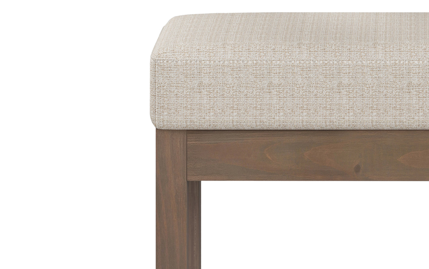 Platinum Tweed Style Fabric | Milltown Footstool Small Ottoman Bench
