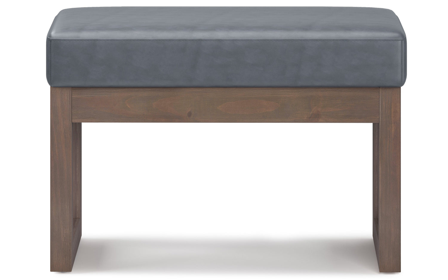 Stone Grey Vegan Leather | Milltown Footstool Small Ottoman Bench